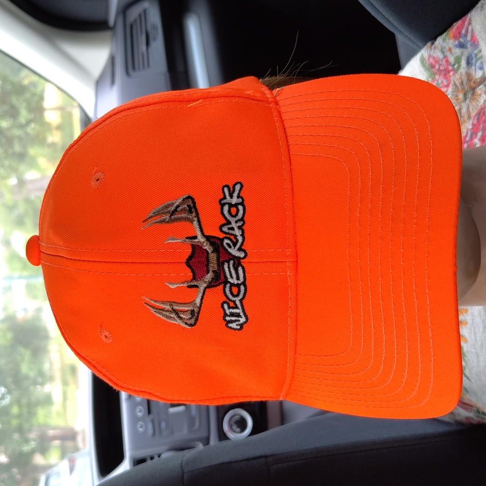Nice Rack Embroidered Strap-on Blaze Orange Hat Cap